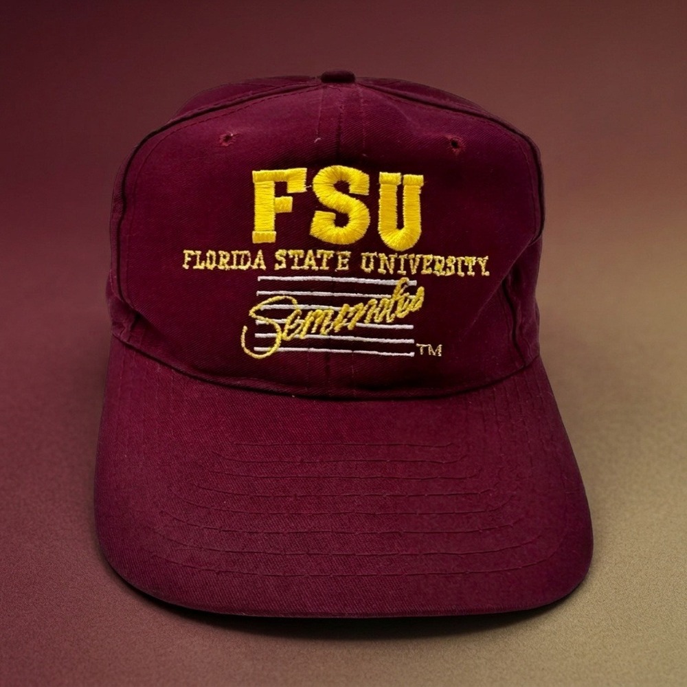 Vintage Florida State Seminoles Hat FSU Snapback Designer Award 90s Maroon